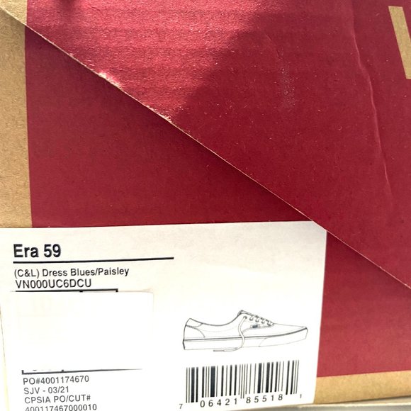 Vans Shoes Men's Size Era 59 C&L Dress Blue Canvas Skate Low Top VN000UC6DCU - Picture 11 of 11